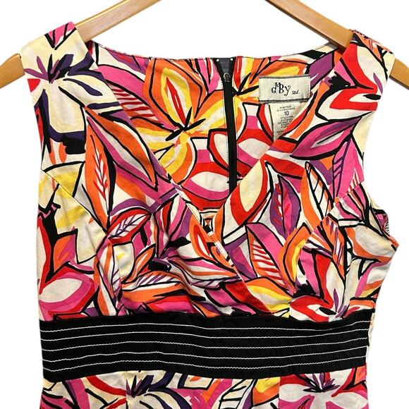 Y2K DBY Ltd Women‎ Sheath Dress 10 Retro Vibrant Whimsical Floral High Waist - Picture 10 of 11